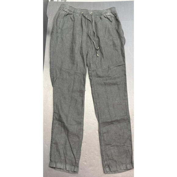 Lilly Pulitzer Linen Casual Pants Organic Black Drawstring Minimalist Designer S - Picture 13 of 13